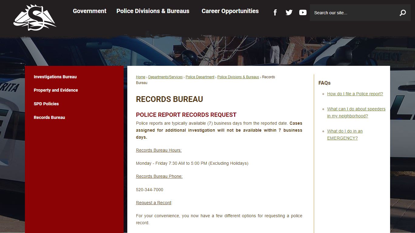 Records Bureau | Sahuarita, AZ - Official Website